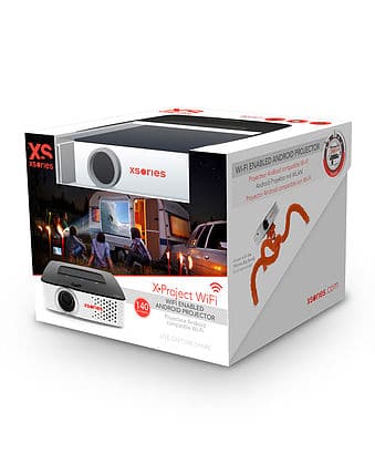 this is a 3D mockup of the projector packaging to show the concept and different parts. It illustrates the user experience when the consumer open the packaging. This renderings is the packaging closed