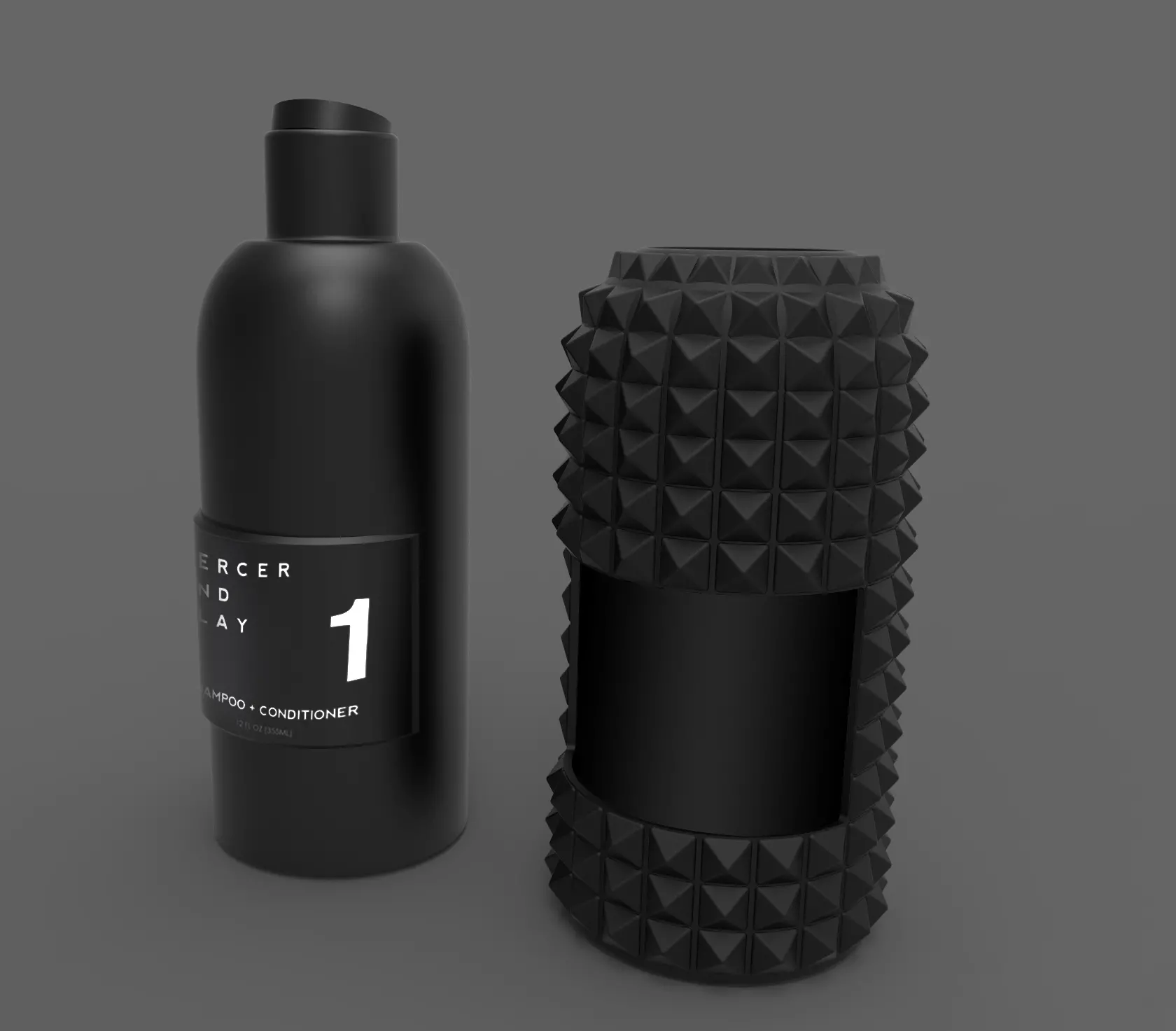 3D rendering of shampoo bottle design