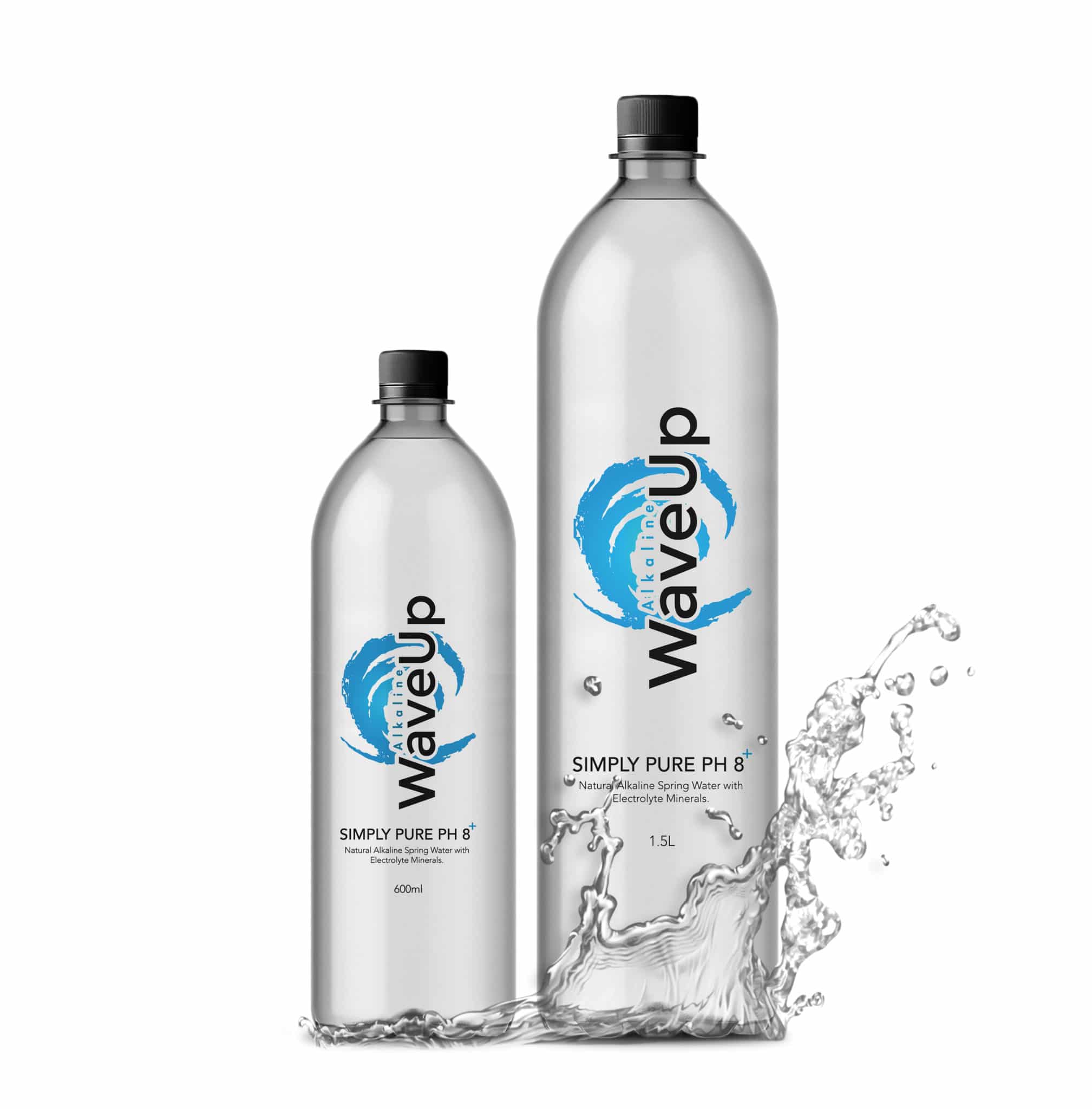 design water bottle mockup with graphic design label