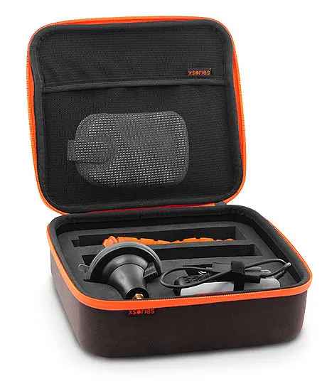 this is a picture of the EVA case to transport the projector with all the accessories in one place. we used premium Foam to protect the accessories, add a pocket for the cables and used PU fabric on the outside