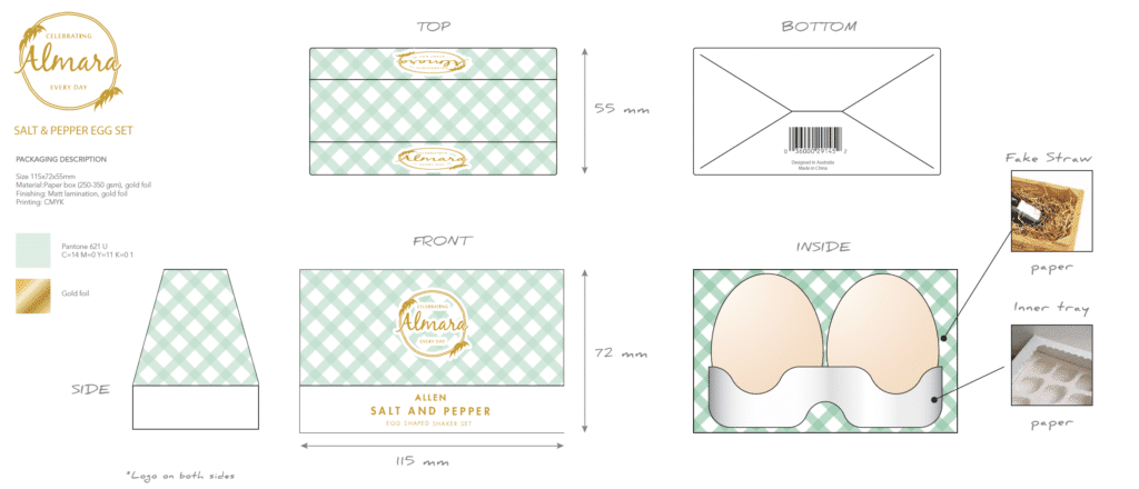 packaging design presentation technical drawing