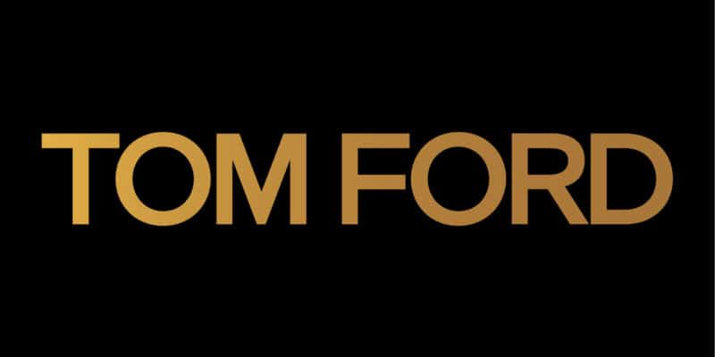 tom ford logo gold on black background